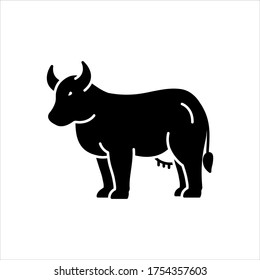 Vector black icon for cow