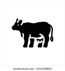 Icono negro vector para vaca