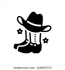 Vector black icon for cowboy