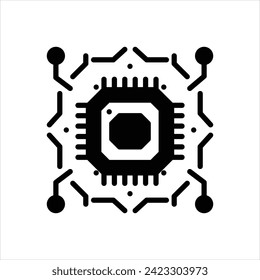 Vector black icon for cpu