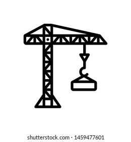 Vector black icon for crane building