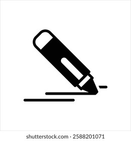 Vector black icon for crayon