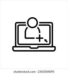 Vektorschwarzes Symbol für das Erstellen eines Accounts 