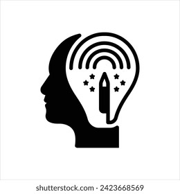 Vector black icon for creativity