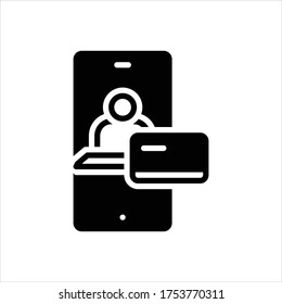Vector black icon for credit