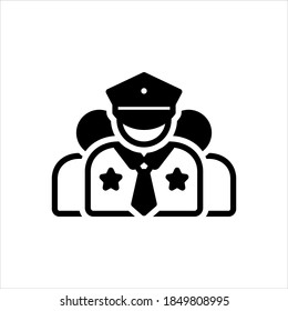 Vector black icon for crew