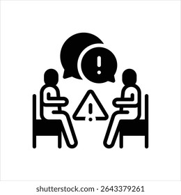 Ícone de vetor preto para comunicação de crise