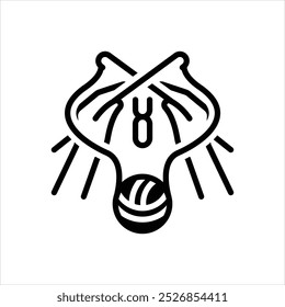 Vector black icon for crocheting