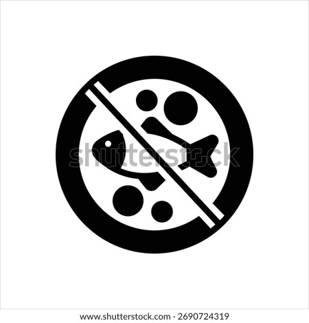 Vector black icon for cross contamination