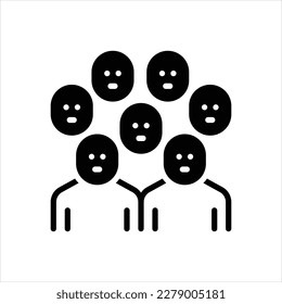 Vector black icon for crowd