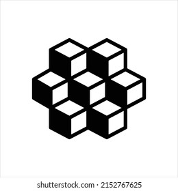 Vector black icon for cubic