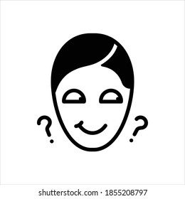 Vector black icon for curious