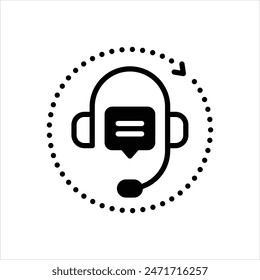 Vector negro icono para Servicio al cliente