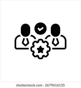 Ícone preto vetorial para o sucesso do cliente