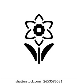 Vector black icon for daffodil