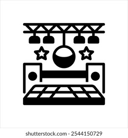 Vector black icon for dance floor