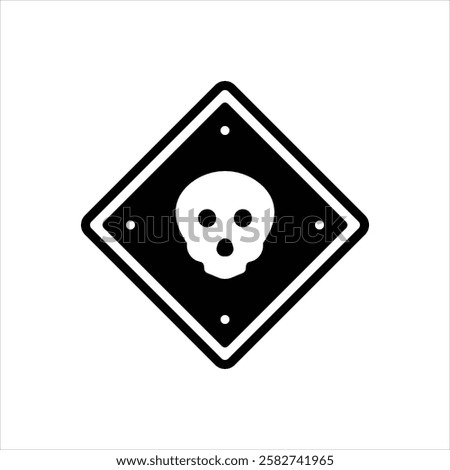 Vector black icon for danger sign