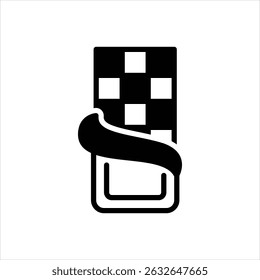 Vector black icon for dark chocolate