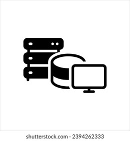 Vector black icon for data base