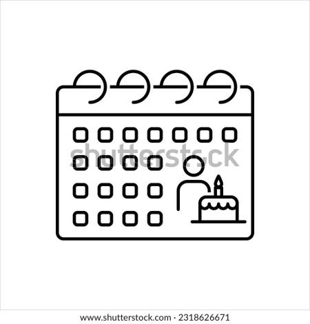 Vector black icon for date of birth