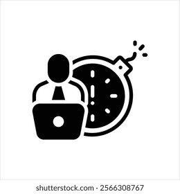 Vector black icon for deadline