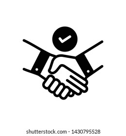 Vector black icon for deal