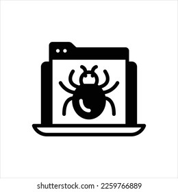 Vector black icon for debug
