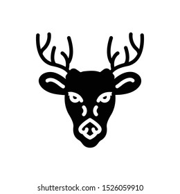 Vector black icon for deer