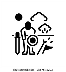 Vector black icon for defeat