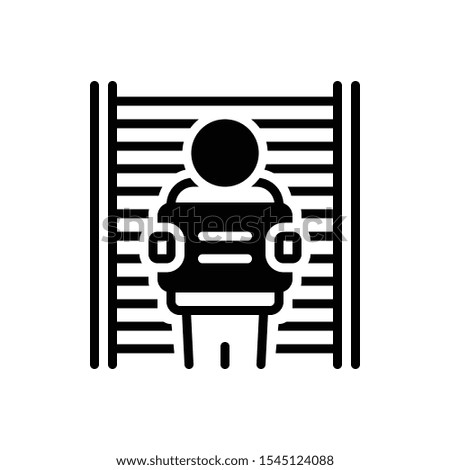 Vector black icon for defendant