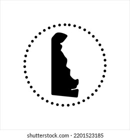 Vector black icon for delaware