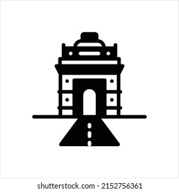 Icono negro vector para delhi