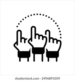 Schwarzes Vektorsymbol für Demokratie