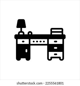 Vector black icon for desk