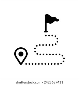 Icono negro vector para el destino