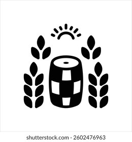 Vector black icon for dhol in field