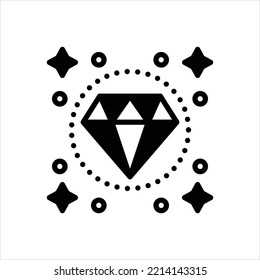 Icono negro vector para diamantes