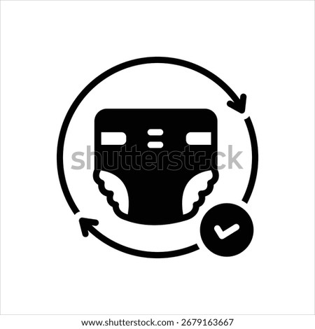 Vector black icon for diaper duty