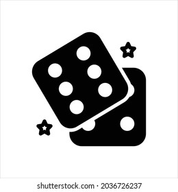 Vector black icon for dice