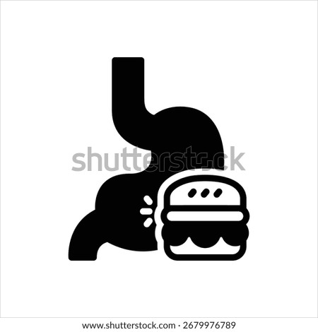 Vector black icon for digestive disturbances