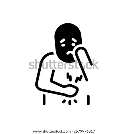 Vector black icon for digestive uneasiness