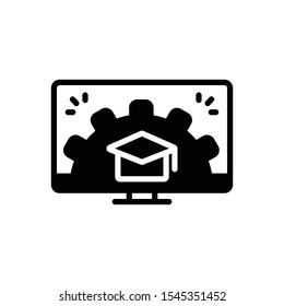 Vector black icon for digital education
