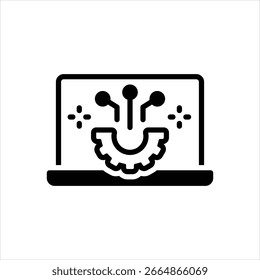 Icono negro de Vector para la transformación digital