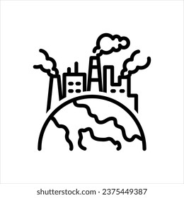 Icono negro vector para aire sucio