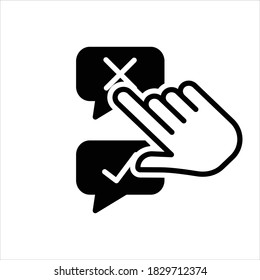Icono negro vector para discrepar