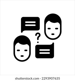 Icono negro vector para discusión