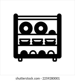 Icono negro vector para platos