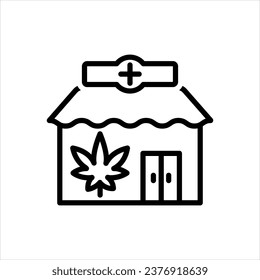 Vector black icon for dispensary