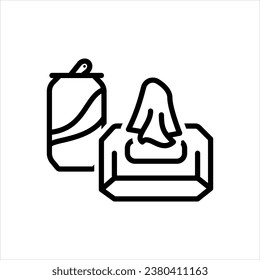Vektorschwarzes Symbol für Einwegartikel 