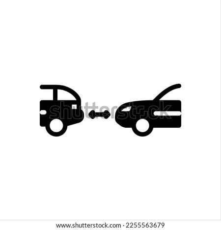 Vector black icon for distance